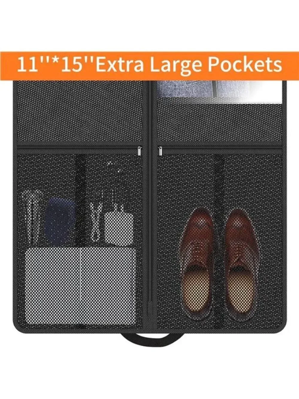 Men Suit Garment Bag Travel Foldable Clothes Coat Jacket Tuxedo Shirt Black